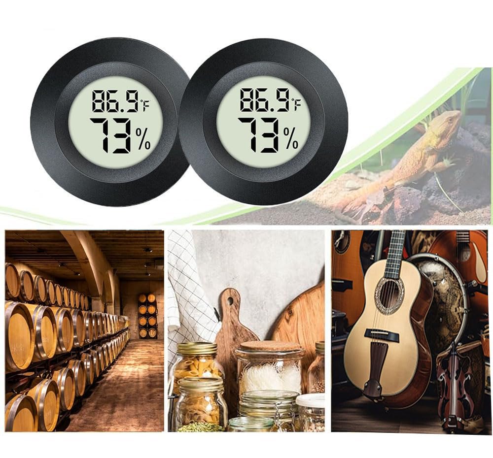 6 Pack Hygrometer Thermometer Digital Humidity Meter Indoor/Outdoor Humidity Monitor Reptile