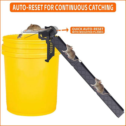 Walk The Plank Bucket Mouse Trap for Rats and Mice – Reusable No-Kill Humane Rodent Trap, Fits 5