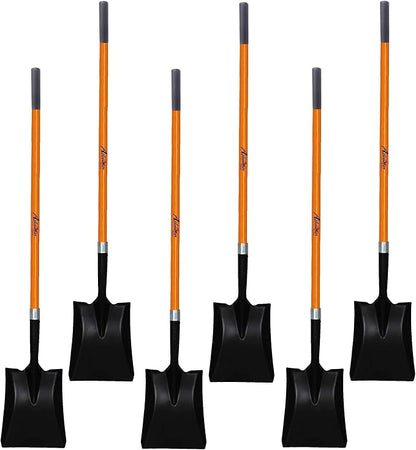 Ashman Heavy-Duty Transfer Shovel (6 Pack) with 47-Inch long Durable Handle and Blade- Ideal for