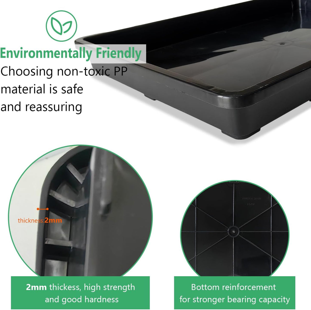 5 Pack Nursery Potting Tray, Carrying and Holding Plant Tray for Seeds Starting Pot, Collecting