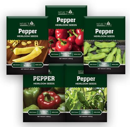 Sweet Pepper Seeds for Planting, Sweet Banana Pepper Seeds, Pepperoncini, Sweet Cherry Pepper