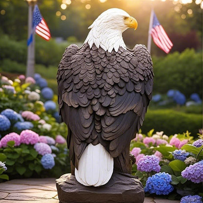 Bald Eagle Statue Outdoor - Large American Eagle Figurine for Garden, Yard, and Outside Decor |