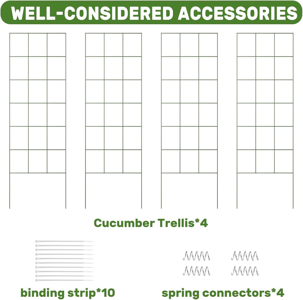 DOEWORKS Cucumber Trellis, 56" High Foldable A Frame Garden Trellis, 2 Pack, Plant Support for