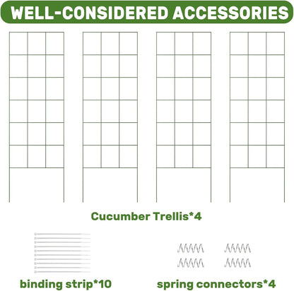 DOEWORKS Cucumber Trellis, 56" High Foldable A Frame Garden Trellis, 2 Pack, Plant Support for