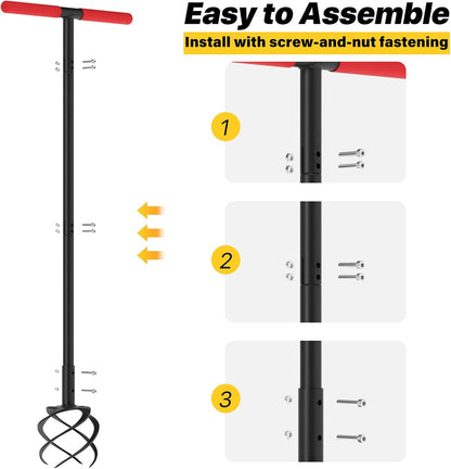 Hand Tiller Garden Tool, Twist Tiller for Gardening with Long Handle, 44.3-inch Garden Claw Hand
