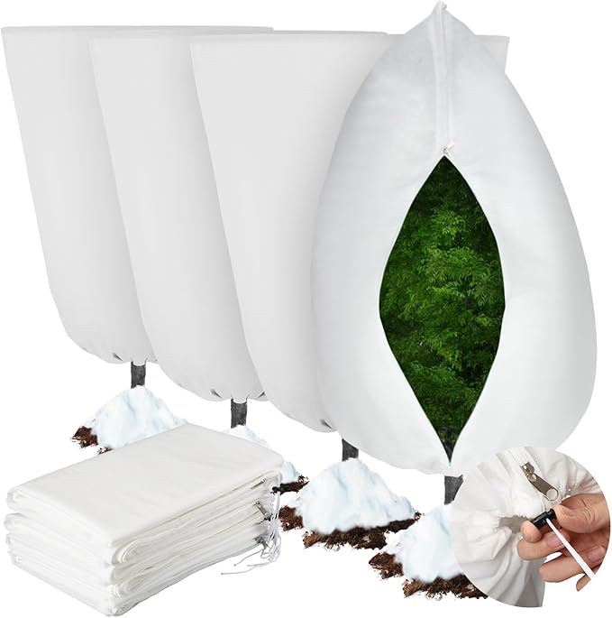4 Pcs Plant Covers Freeze Protection 35.4" x 59" Winter Frost Blankets for Outdoor Plants with