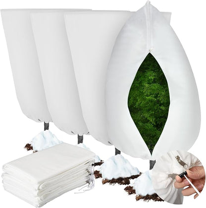 4 Pcs Plant Covers Freeze Protection 35.4" x 59" Winter Frost Blankets for Outdoor Plants with