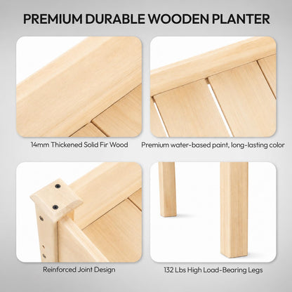 VINGLI 48.5"x22.5"x30" Elevated Raised Garden Bed with Bed Liner, Heavy Duty Wood Planter with Legs