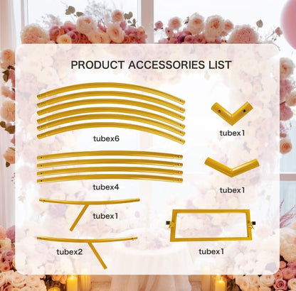 Heart Shape Wedding Metal Arch Backdrop Gold Flower Balloon Arbors Stand for Wedding Birthday