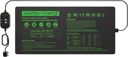 MARS HYDRO 48''x 20.75'' Seedling Heat Mat with Thermostat Heating Pad IP67 Waterproof, Easy to