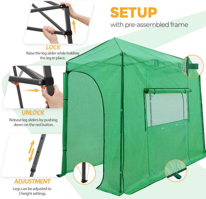 EAGLE PEAK Instant Pop-up Greenhouse, Indoor Outdoor Plant Gardening Green House, Roll-Up Zipper