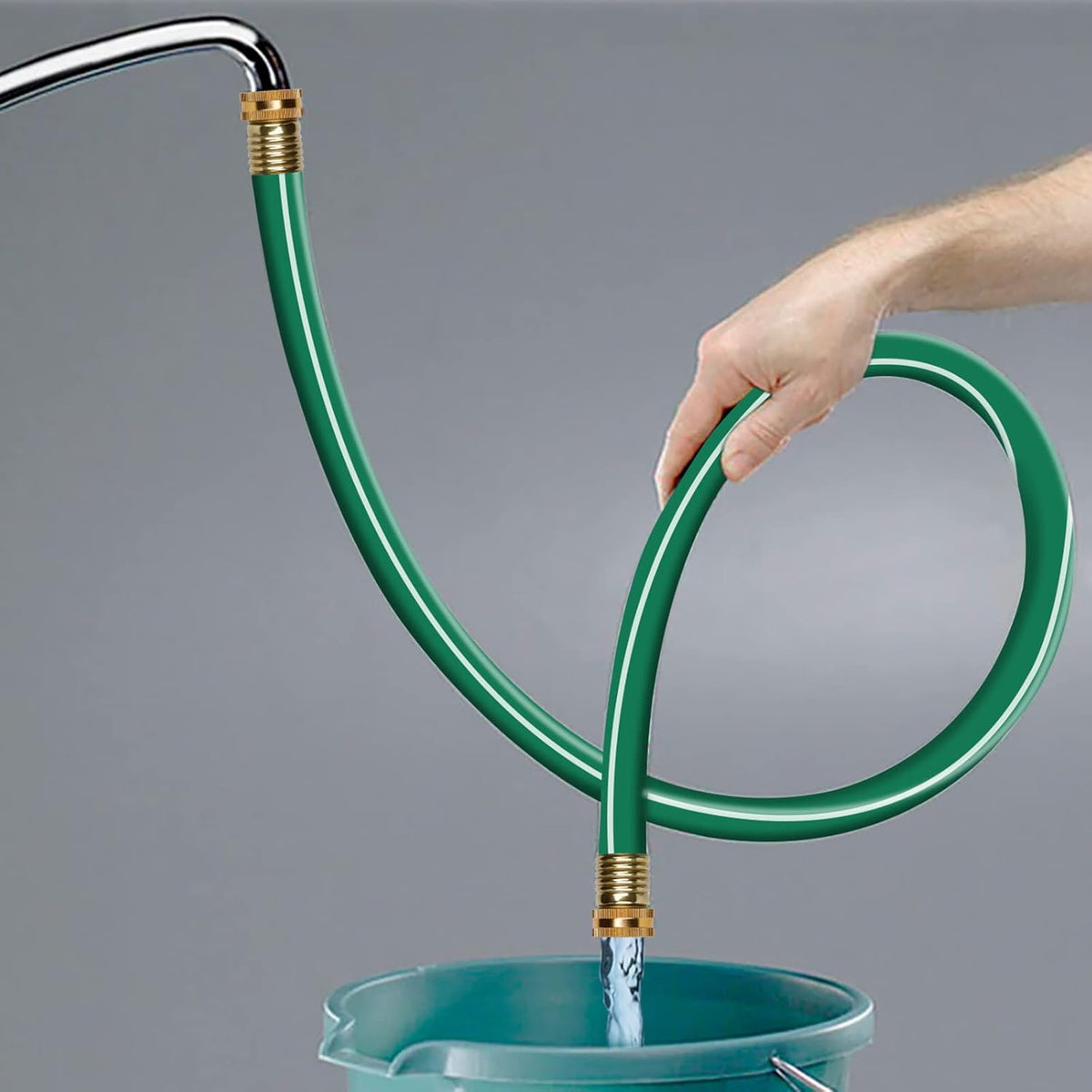 Worth Short Lead-in Green Garden Hose 5/8 in. x 6 ft. -Kink Free, No Leaking, Male/Female Fittings