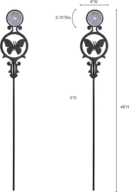 Touch of Class Pathways Reflective Driveway Marker Stake Set of Two for Outdoor Use | Butterfly