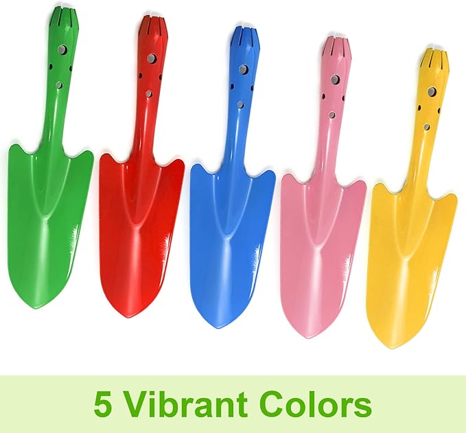 Nicunom 10 Pack Colorful Metal Hand Shovels, Garden Trowel Set Small Gardening Hand Tools for Soil