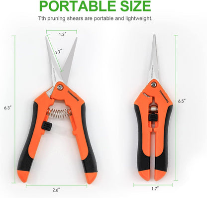 3 Packs Garden Pruning Shears with Straight Blades Trimming Scissors, Gardening Hand Pruning Snips