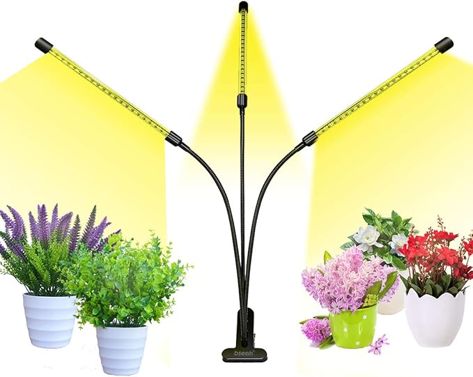 bseah Grow Light Plant Lights for Indoor Plants, Full Spectrum Led Growing Lamp with 3/9/12H Timer