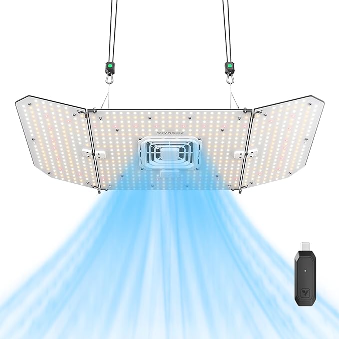 VIVOSUN AeroLight Wing AW200SE, LED Grow Light 200W with Integrated Circulation Fan & GrowHub
