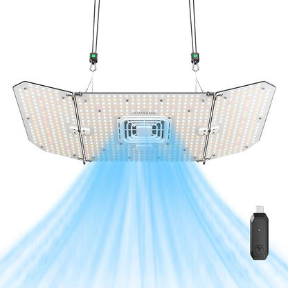 VIVOSUN AeroLight Wing AW200SE, LED Grow Light 200W with Integrated Circulation Fan & GrowHub