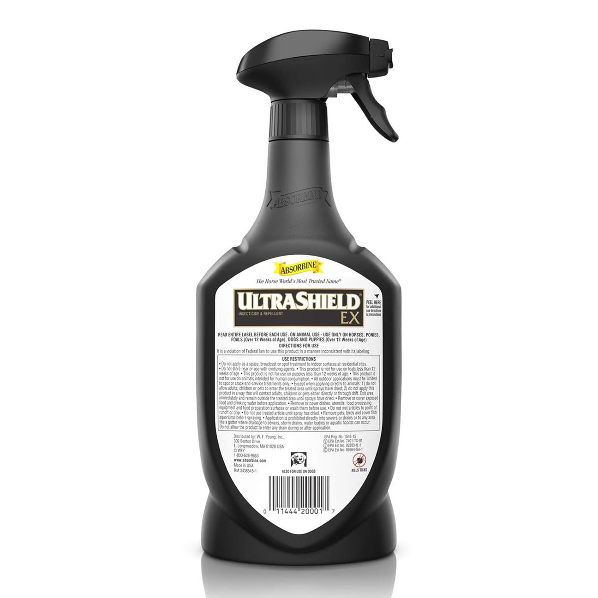 Absorbine UltraShield EX 32oz Sprayer Insecticide, Kills & Repels Flies, Mosquitoes, Ticks, Fleas