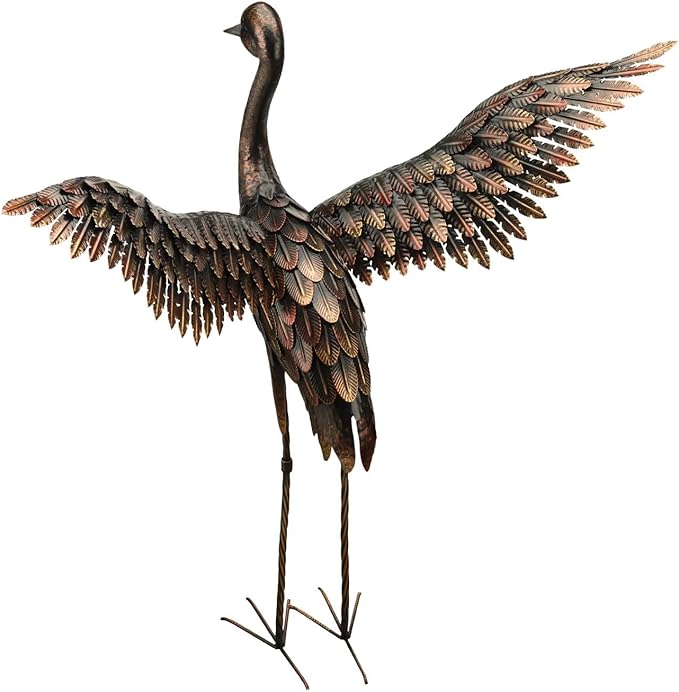 Regal Art & Gift Outdoor Garden Décor, Unique Bird Sculpture, Rustic Metal Bird Statues, Garden