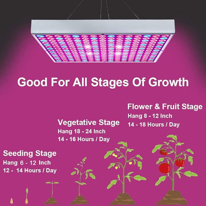 LED Grow Light 225 LEDs Plant Lights Red Blue White Panel Growing Lamps for Indoor Plants Seedling