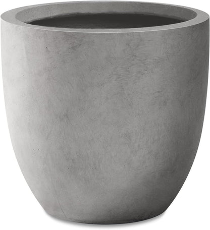 Kante 16.5" Dia Round Concrete Planter, Large Outdoor Modern Indoor Decorative Plant Pots with