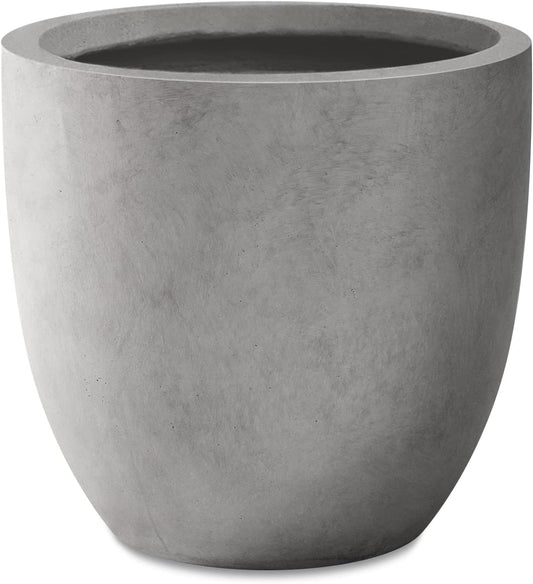 Kante 16.5" Dia Round Concrete Planter, Large Outdoor Modern Indoor Decorative Plant Pots with