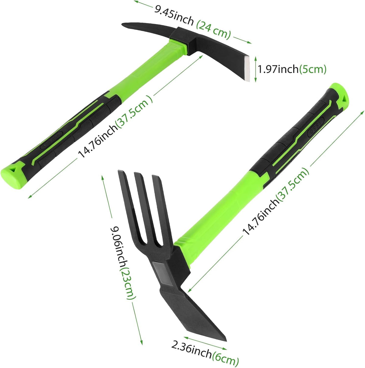 2pcs Pick Axes for Digging and No Installation Required Garden Hoe and Cultivator Hand Rake Garden