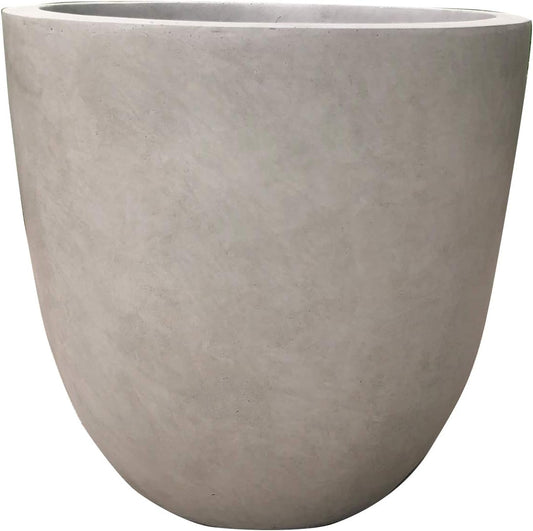 Kante 18 Inch Dia Round Concrete Planter, Indoor Outdoor Large Plant Pot with Drainage Hole and