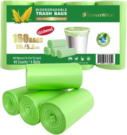 5.2 Gallon Biodegradable Trash Bags (THICKENED) | Eco Friendly, Unscented, 20L Strong Multipurpose