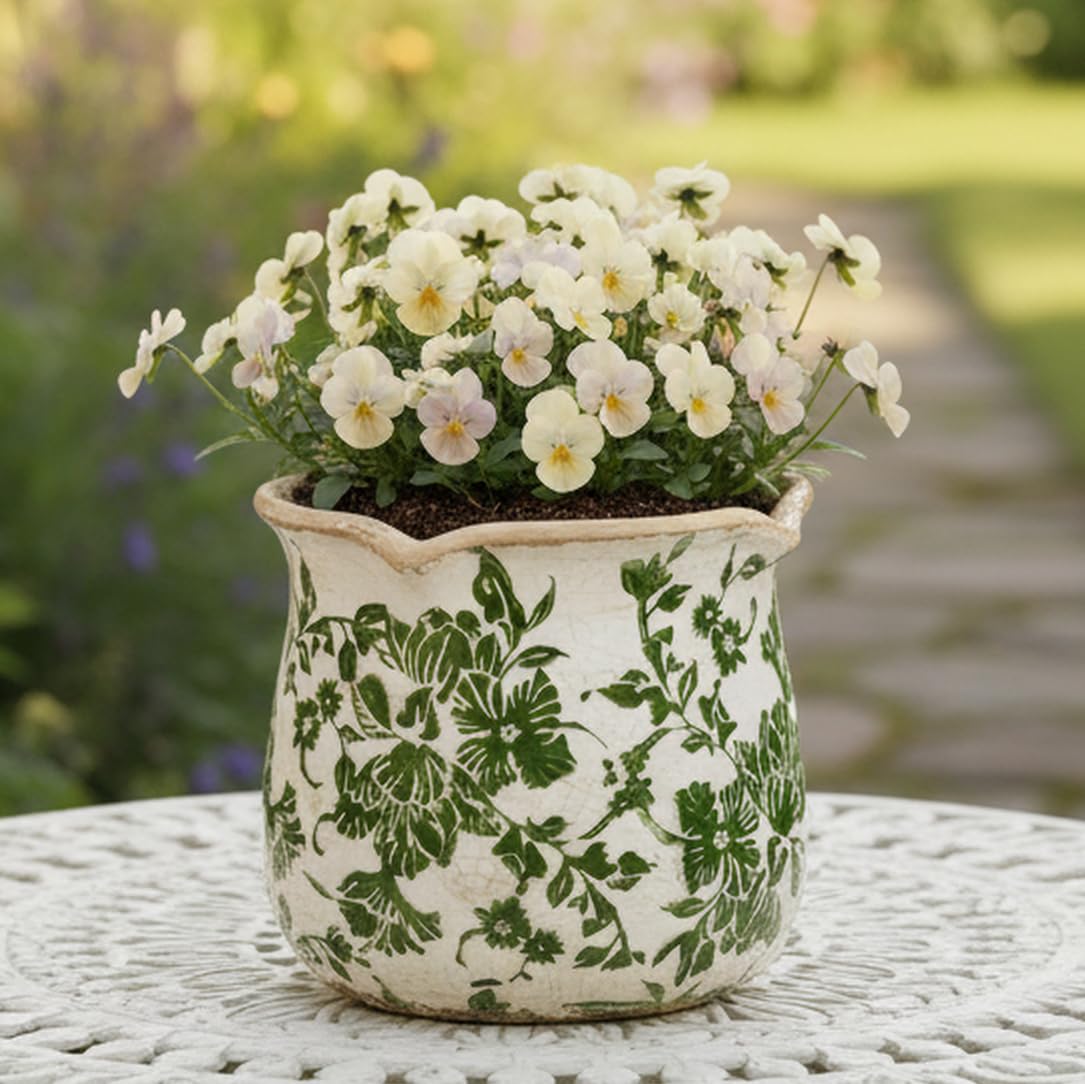 Xiaan Jiaju Tuscan Ceramic Plant Pots, Vintage Planter & Vase with Drainage