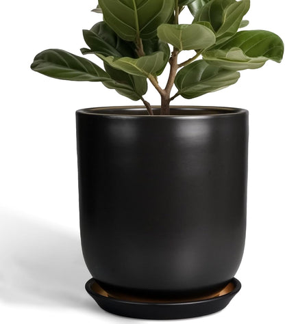 Ceramic Planter 10 Inch - Ceramic Pot for Indoor Plants Outdoor Plant Pot with Drainage Hole and