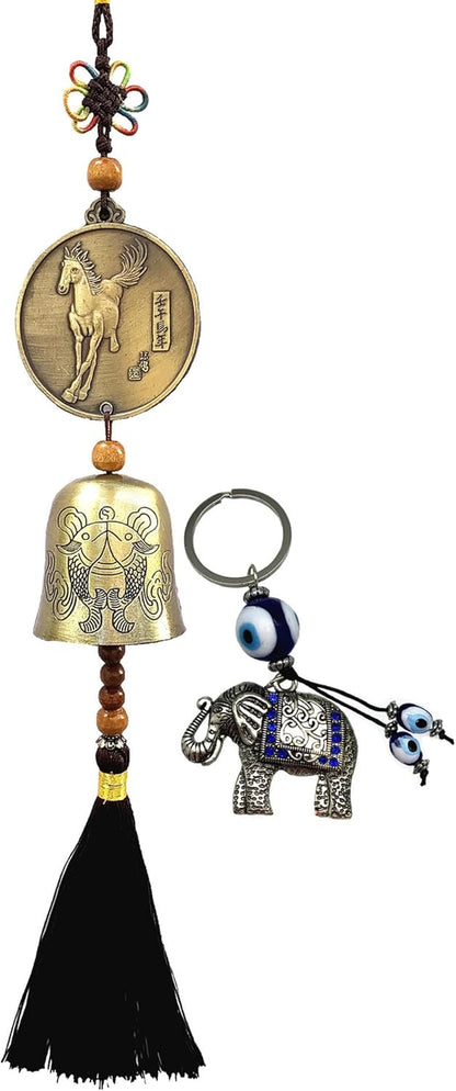 Traditional Lucky Feng Shui Wind Chime Bell Hanging Ornament Decoration for Protection Success