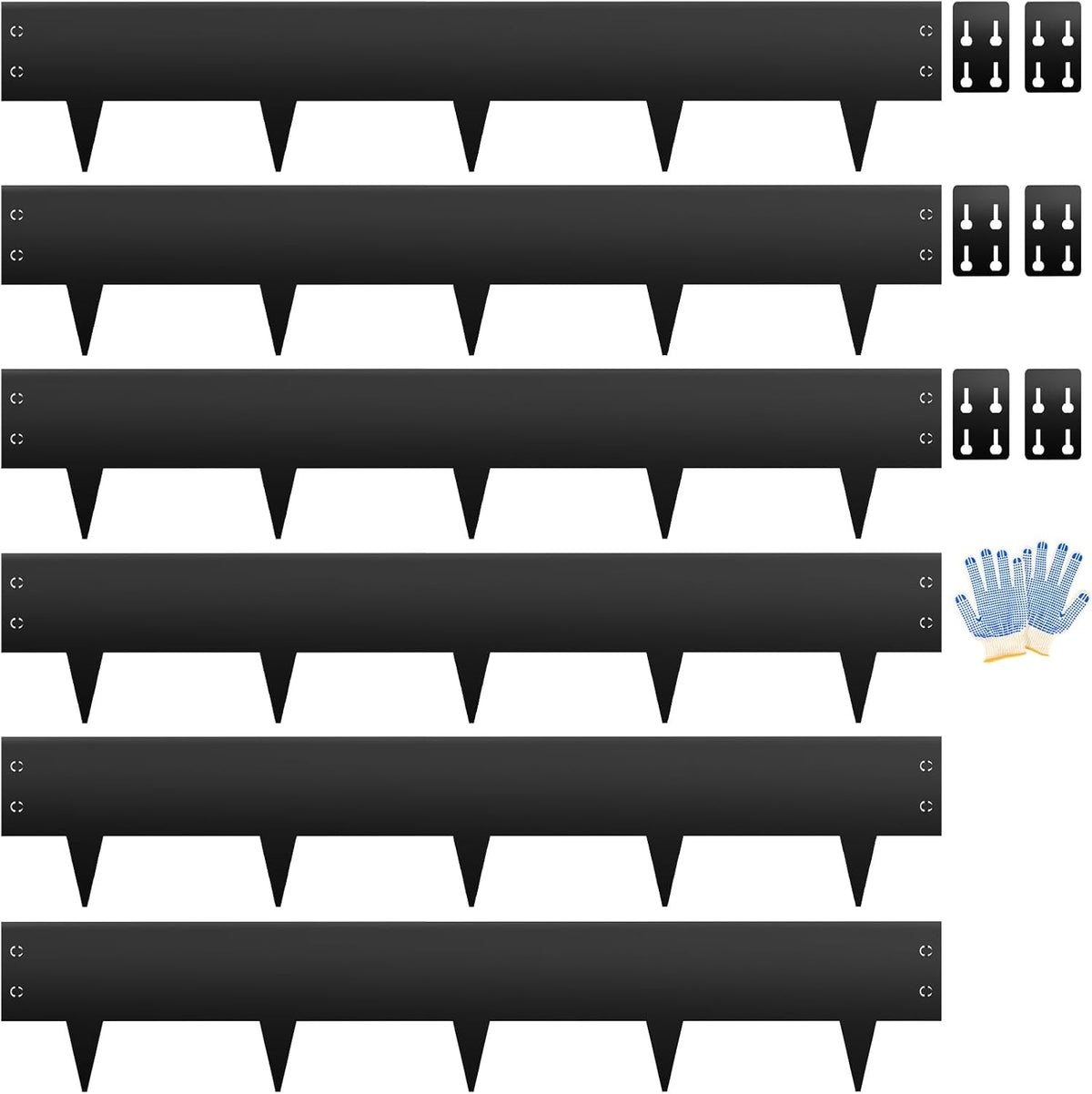 Steel Landscape Edging 6-Pack, 10" H X 40" L Bendable Metal Edging for Landscaping, No-Dig Metal