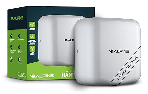 Alpine Automatic Hand Dryers for Bathrooms Commercial High Speed 110-120V Stainless Steel Electric