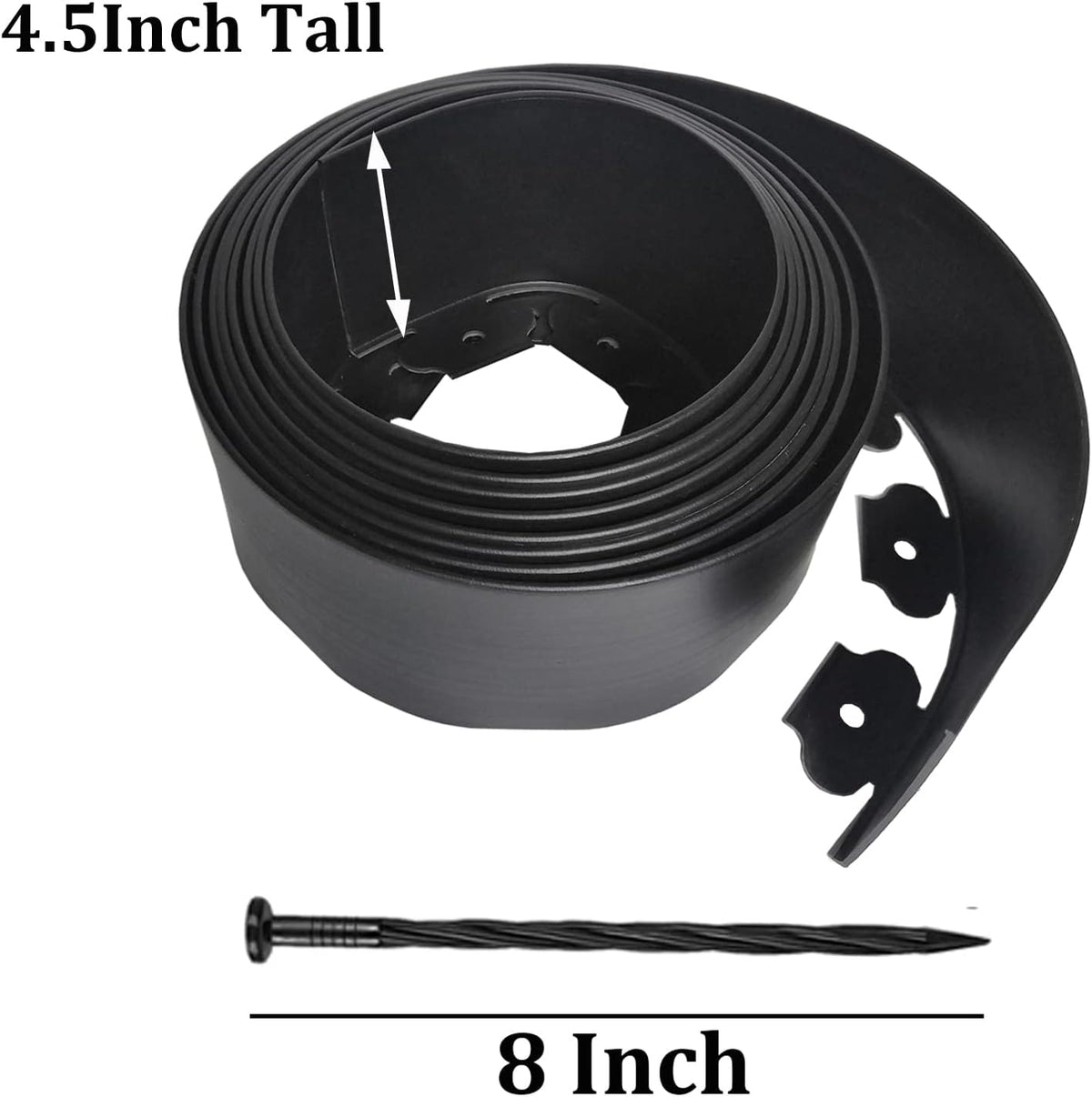 Landscape Edging Kit,20FT Plastic Garden Edging with 25 Stakes,4.5 Inch Tall Lawn Edging for