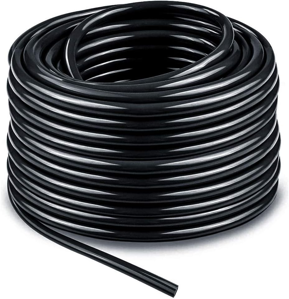 Bonviee 100ft 1/4 inch Blank Distribution Tubing Drip Irrigation Hose Garden Watering Tube Line for