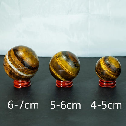 4-5CM/1.58-1.97inch Ttiger Eyes Crystal Ball Polished Natural Tiger Eye Stone Sphere Decorative