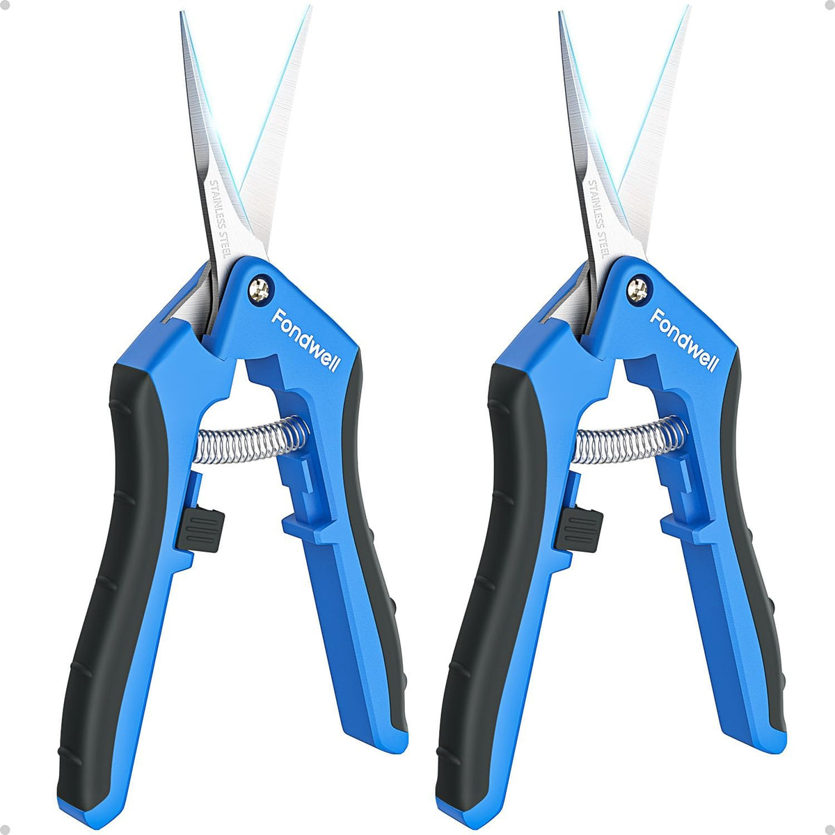 Fondwell 6.5" Gardening Scissors Trimming Shears: 2 Pack of Trimming Scissors for Buds