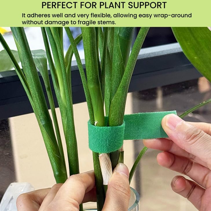Reusable Plant Ties Hook and Loop Soft Garden Tape Roll Gentle Plant Supporting Ties Double Sided