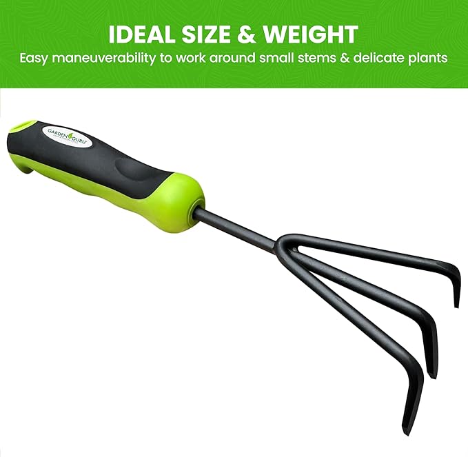 Garden Guru Garden Tool Set 3pc Hand Trowel Transplanter Cultivator – Heavy Duty Rust Resistant