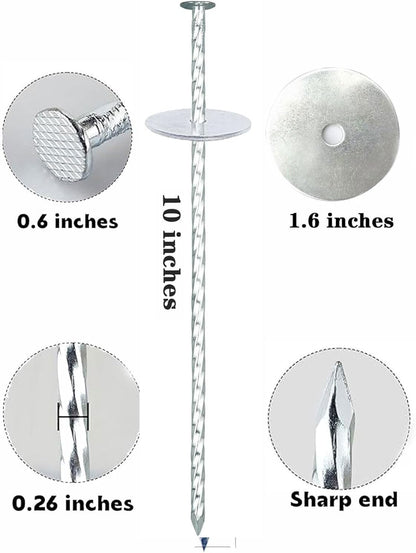 10 Inch Landscape Stakes, Galvanized Metal Garden Stakes, Landscape Edging Anchoring Spikes Stakes