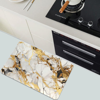 Bath Mat-Bathroom Rug，Abstract Marble Gold-Absorbent Non Slip Quick Dry Stain Resistant Easy to
