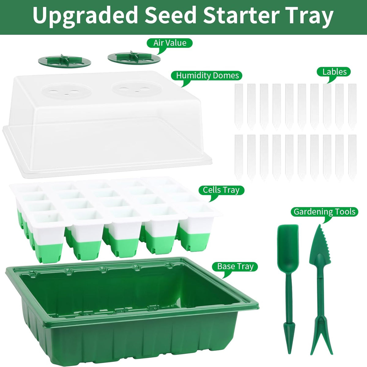 Sondiko Seed Starter Tray with Soft Silicone Cells, 80 Cells Seedling Trays Seed Startering Kit, 4