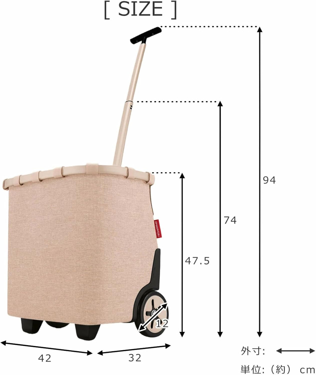 reisenthel carrycruiser Black Frame/Black - Portable Shopping Trolley with Sturdy Aluminum Frame