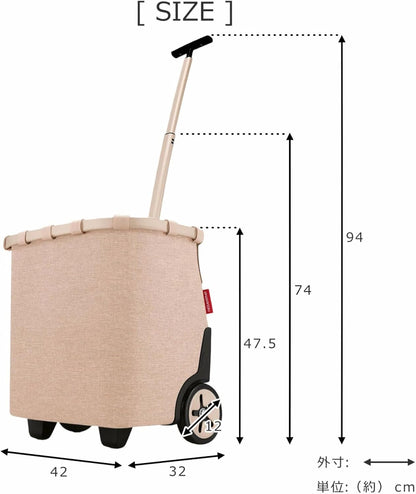 reisenthel carrycruiser Black Frame/Black - Portable Shopping Trolley with Sturdy Aluminum Frame