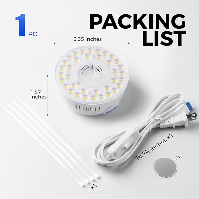 Barrina Orbgrow OG09 Puck LED Grow Light, 5000K 9W (135 Watt Equiv), Plant Lights for Indoor Plants