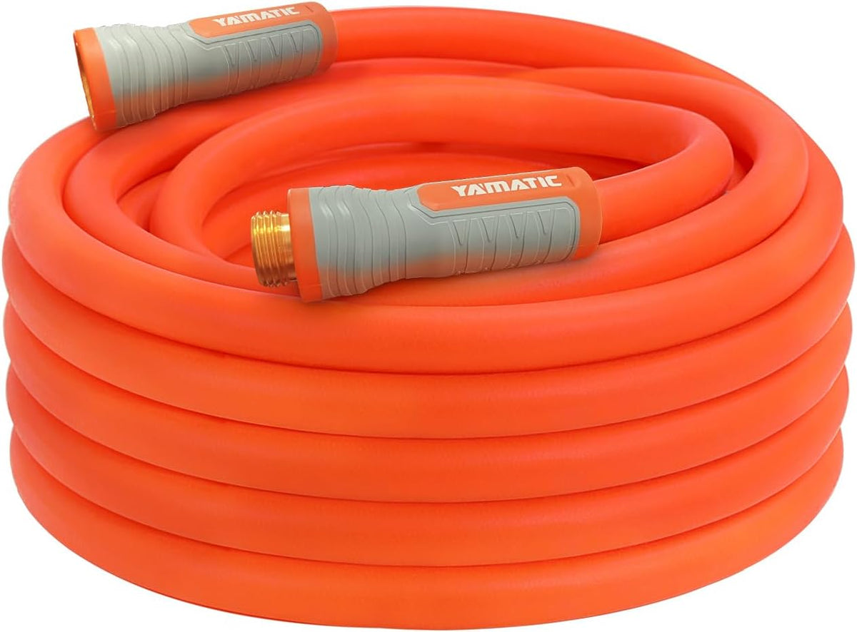 YAMATIC Heavy Duty Garden Hose 5/8 in x 50 ft with Swivel Fitting, Super Flexible Water Hose
