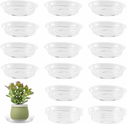 20 Pack 6 Inch Plant Saucers Clear Plastic Plant Saucer Drip Trays Small Plant Plate Dish for