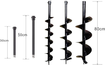 PROYAMA 54cc Post Hole Digger Gas Powered 2 Cycle Earth Auger, 5-Year Warranty Gear Box, 4 Drill